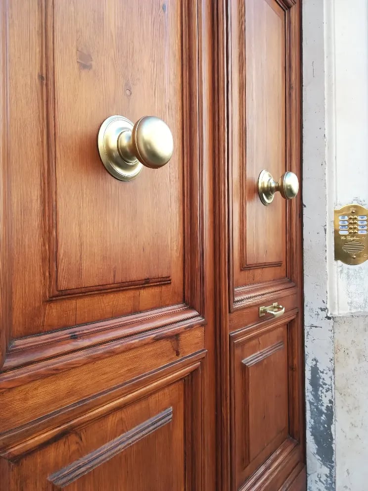 a couple of wooden doors